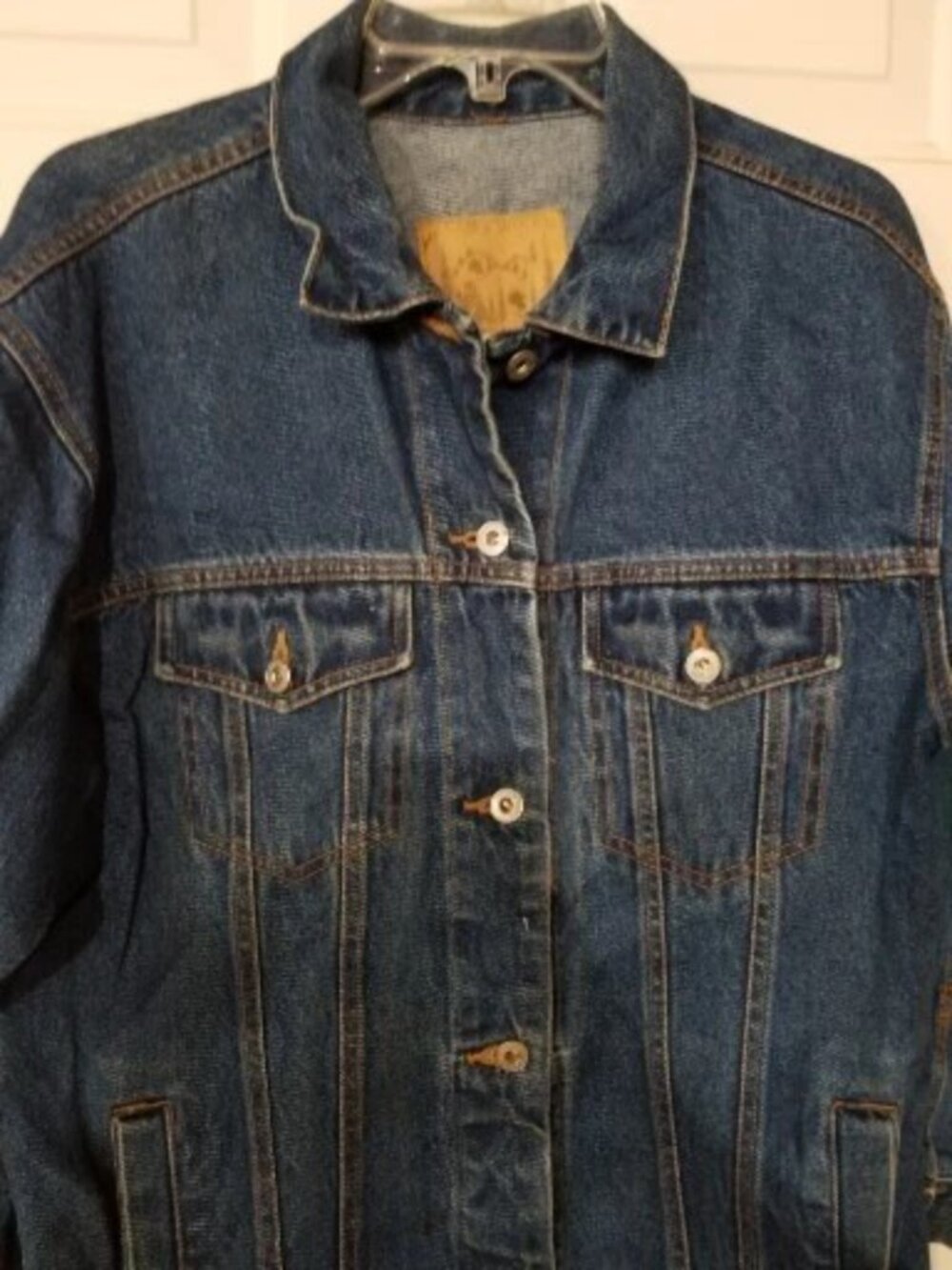 Vintage Alaska Woods Men Size Small 100% Cotton Heavy Denim Jacket Button Up - Picture 2 of 8